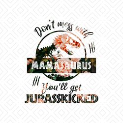 Don't Mess With Mamasaurus You'll Get Jurasskicked Shirt Svg, TRex Shirt, Dinosaurs Cricut, Silhouette, Cut File, Decal,