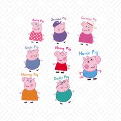 Daddy pig, Peppa Pig, Peppa Pig Birthday, peppa pig invitation, peppa pig party,svg Png, Dxf, Eps