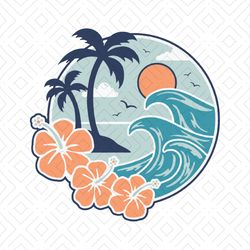 Hawaiian Waves Svg, Trending Svg, Hawaii Svg, Summer Svg, Hawaiian Beach Svg, Aloha Svg, Hibiscus Svg, Summer Vacation S