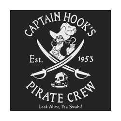 disney villains captain hook pirate crew est 1953 logo svg, trending svg, captain hook svg, captain james hook, peter pa