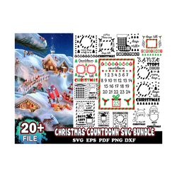 20 Designs Christmas Countdown Svg Bundle, Christmas Svg, Xmas Svg, Merry Christmas Svg, Christmas Countdown Svg, Christ