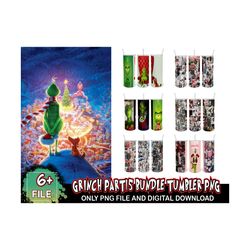 6 Files Grinch Part15 Bundle Tumbler Png, Grinch Tumber Png, Christmas Png, Grinch Png, Skinny Tumbler 20oz, 20oz Design