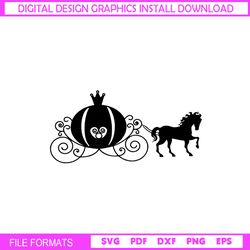 Cinderella Pumpkin Carriage Cartoon Vector Silhouette SVG