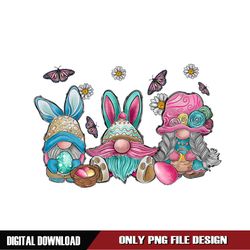 Daisy Butterfly Gnomes Happy Western Easter Day PNG