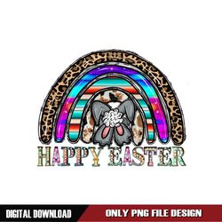 Happy Easter Bunny Back Rainbow Leopard PNG