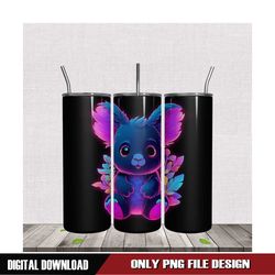 3D Gothic Koala Design Skinny Tumbler Wrap PNG