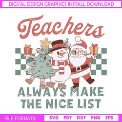 Teacher Christmas SVG Santa Xmas Tree Snowman File
