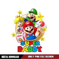 Super Daddy Mario Bros Stars PNG