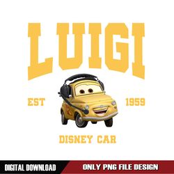 Disney Pixar Cars Luigi Est 1959 PNG