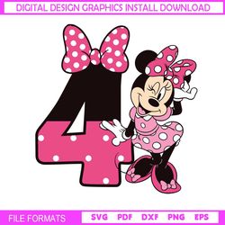 Disney Minnie Mouse 4th Birthday Svg