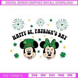 Happy St Patrick Day Mickey Disney Green Festival SVG