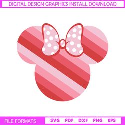 Minnie Mouse Head Pink Valentine Day SVG
