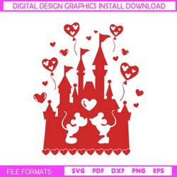 Mickey Minnie Couple Kingdom Celebrate Valentines Day SVG