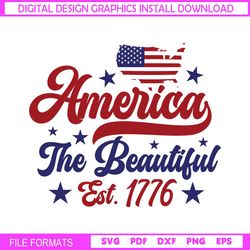 America The Beautiful Est 1776 Patriotic Flag SVG