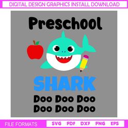Preschool Green Baby Shark Doo Doo SVG