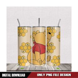 Winnie The Pooh And Bees Tumbler Sublimation PNG