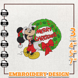 Cartoon Mouse Merry Christmas Embroidery Design, Christmas Cartoon Mouse Embroidery File, Cartoon Movie Embroidery File,