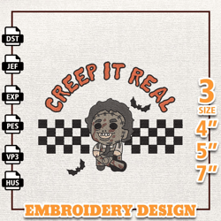 Creep It Real Embroidery Design, Horror Movie Killer Embroidery Design, Fall Halloween Embroidery Machine File, Embroide