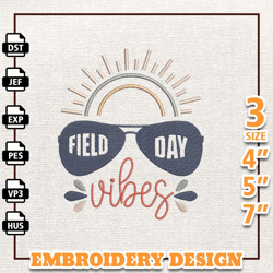 Field Day Vibes Embroidery Design, Back To School Embroidery, Retro School Embroidery File, School Embroidered Sweatshi
