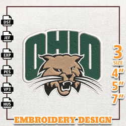 NCAA Ohio Bobcats, NCAA Team Embroidery Design, NCAA College Embroidery Design, Logo Team Embroidery Design