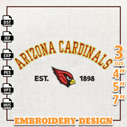 NFL Arizona Cardinals NFL Logo Embroidery Design, NFL Team Embroidery Design, NFL Embroidery Design, Instant Download