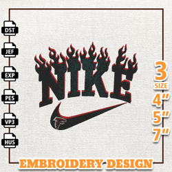 NFL Atlanta Falcons, Nike NFL Embroidery Design, NFL Team Embroidery Design, Nike Embroidery Design, Instant Download 1