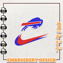 NFL Buffalo Bills, Nike NFL Embroidery Design, NFL Team Embroidery Design, Nike Embroidery Design, Instant Download 1