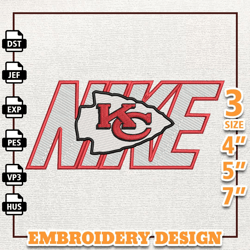 NFL Kansas City Chiefs, Nike NFL Embroidery Design, NFL Team Embroidery Design, Nike Embroidery Design, Instant Download