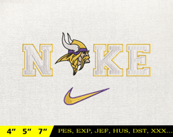 NFL Minnesota Vikings, NIKE NFL Embroidery Design, NFL Team Embroidery Design, NIKE Embroidery Design, Instant Download
