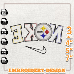 NFL Pittsburgh Steelers, Nike NFL Embroidery Design, NFL Team Embroidery Design, Nike Embroidery Design, Instant Downloa