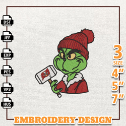 NFL Tampa Bay Buccaneers, Grinch NFL Embroidery Design, NFL Team Embroidery Design, Grinch Design, Instant Download