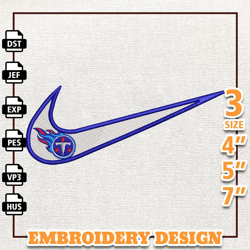 NFL Tennessee Titans, Nike NFL Embroidery Design, NFL Team Embroidery Design, Nike Embroidery Design, Instant Download 3