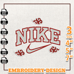 Nike Akatsuki Anime Embroidery Design, Nike Anime Embroidery Design, Best Anime Embroidery Design, Instant Download