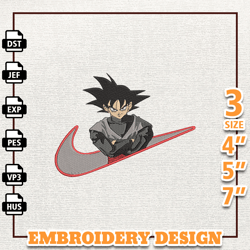 Nike Goku Dragon Ball Z Embroidery Design, Nike Anime Embroidery Design, Best Anime Embroidery Design, Instant Download