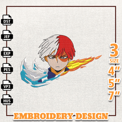 Nike Todoroki Anime Embroidery Design, Nike Anime Embroidery Design, Best Anime Embroidery Design, Instant Download