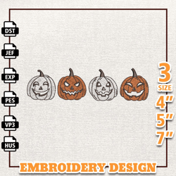 Pumpkin Halloween Embroidery Design, Pumpkin Face Embroidery Design, Scary Pumpkin Embroidery Machine Design, Instant D