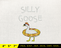 Silly Goose Embroidery Design, Animal Embroidery Design, Silly Goose Design, Goose Goose Silly, Instant Download, 12