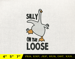Silly Goose Embroidery Design, Animal Embroidery Design, Silly Goose Design, Goose Goose Silly, Instant Download, 18