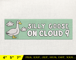 Silly Goose Embroidery Design, Animal Embroidery Design, Silly Goose Design, Goose Goose Silly, Instant Download, 62