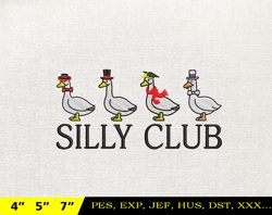 Silly Goose Embroidery Design, Animal Embroidery Design, Silly Goose Design, Goose Goose Silly, Instant Download, 7
