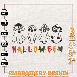 Spooky Halloween Embroidery File, Instant Download, Magic Mushroom Ghost Embroidery Design, Scary Spooky Embroidery Mach