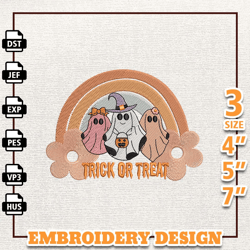 Spooky Halloween Embroidery File, Instant Download, Trick Or Treat Embroidery Machine Design, Stay Spooky Embroidery Des