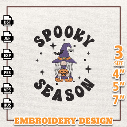 Spooky Season Embroidery Design, Halloween Embroidery Design, Gnome Embroidery Design, Spooky Vibes Embroidery Design, I