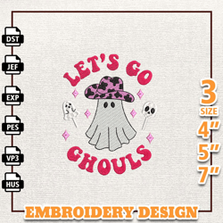 Spooky Season Embroidery File, Spooky Halloween Embroidery Design, Instant Download, Let's Go Ghouls Embroidery Design