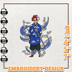 Tanjiro Demon Slayer, Anime Embroidery Design, Anime Machine Embroidery Design, Gift For Anime Fan, Instant Download