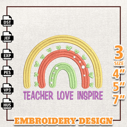 Teach Love Inspire Embroidery Designs, School Life Embroidery Designs, Back To School Embroidery,Teacher Day Embroidery