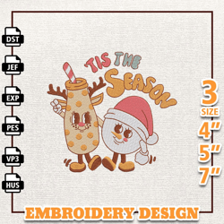 Tis The Season Embroidery Designs, Retro Christmas Embroidery Designs, Merry Christmas Embroidery, Winter Embroidery Fil