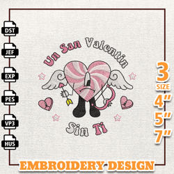 Valentine Bad Bunny Embroidery Design, Bad Bunny Embroidery File, Gift For Bad Bunny Fans, Bad Bunny, Instant Download 2