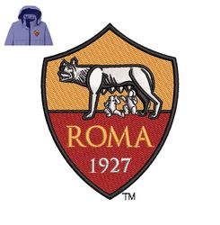 As Roma Embroidery logo for Jacket,logo Embroidery, Embroidery design, logo Nike Embroidery