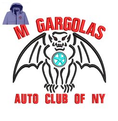 Gargolas Club Embroidery logo for Jacket,logo Embroidery, Embroidery design, logo Nike Embroidery